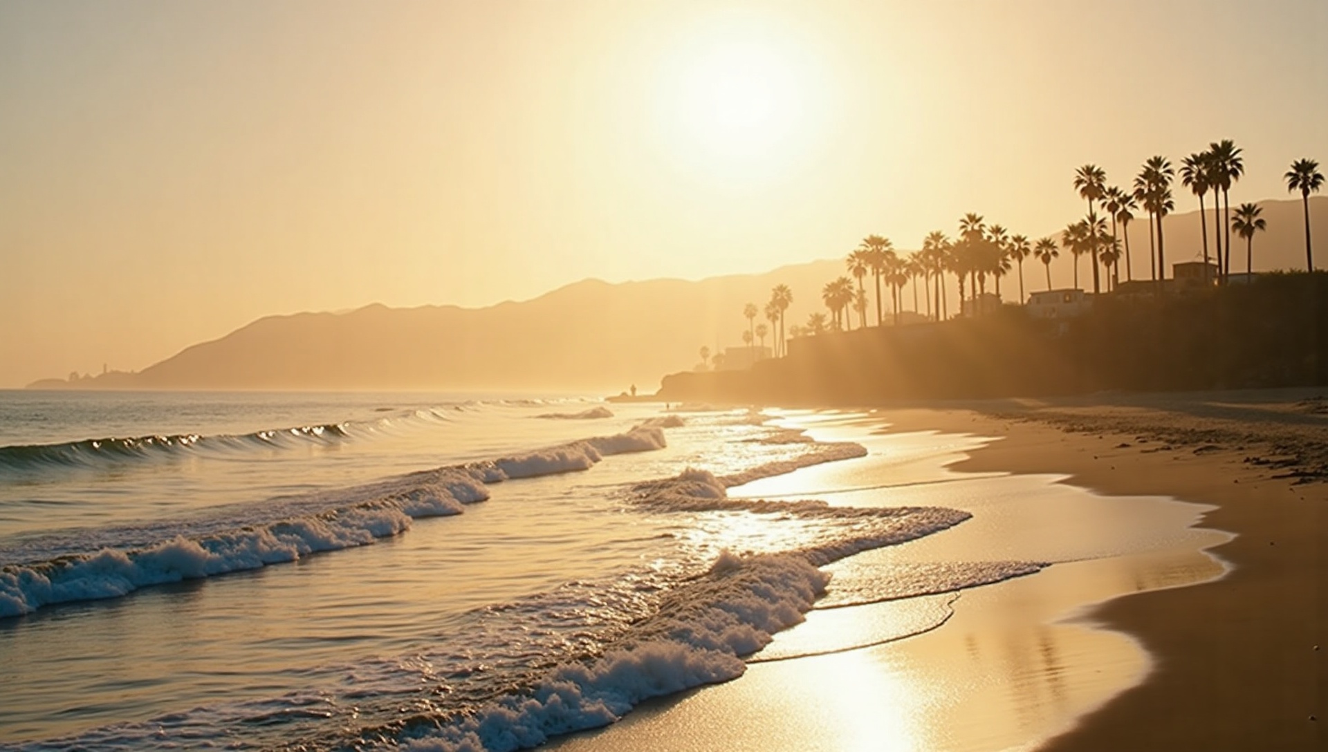 Santa Barbara coastline at golden hour