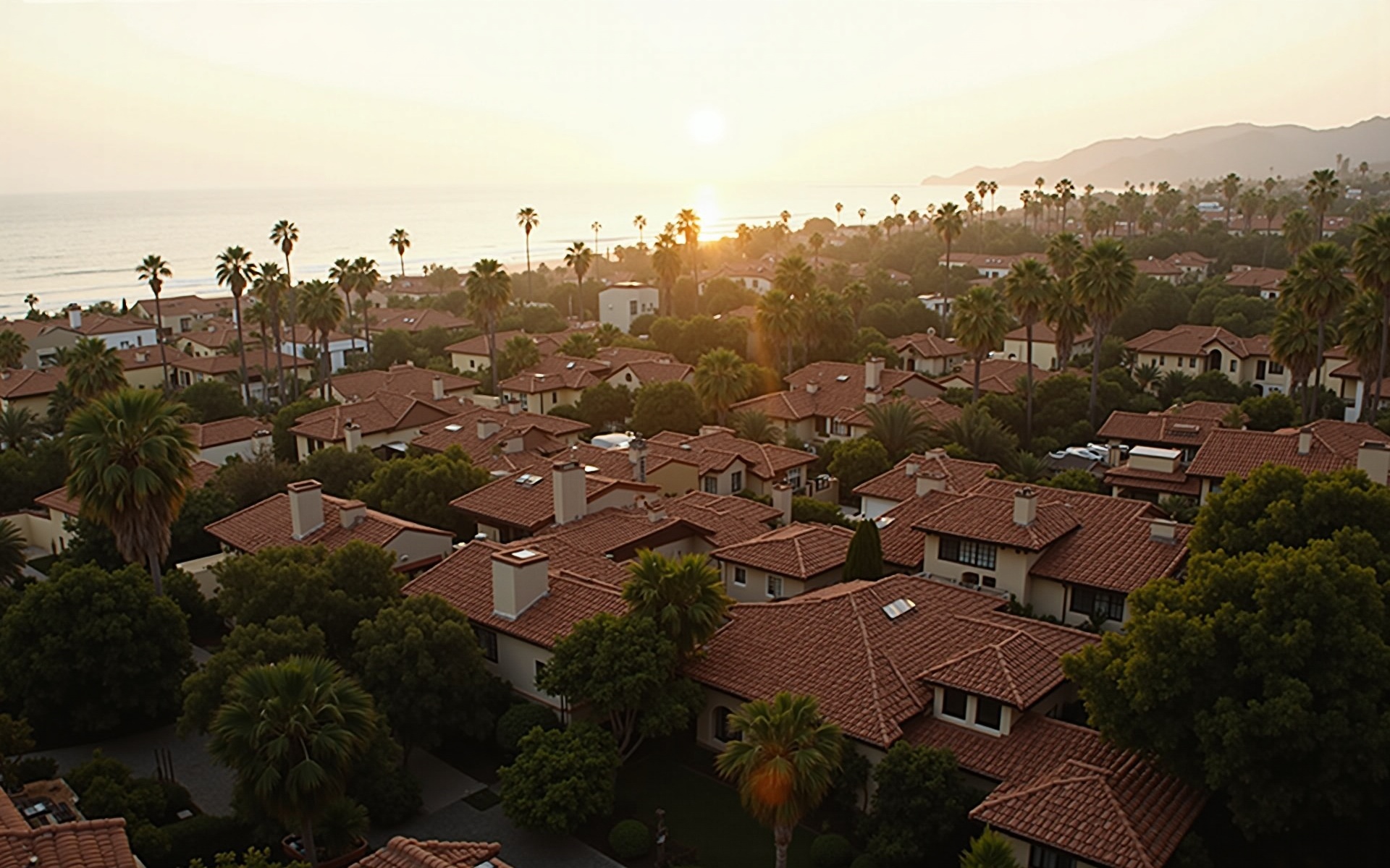 Santa Barbara luxury residential neighborhood overlooking the Pacific coastline